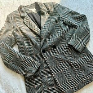 H&M Double Button Houndstooth Blazer Jacket (Size US 8)